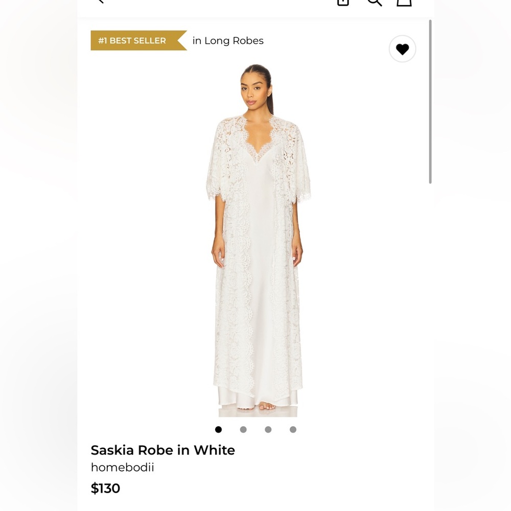 REVOLVE White Lace Long Robe bridal